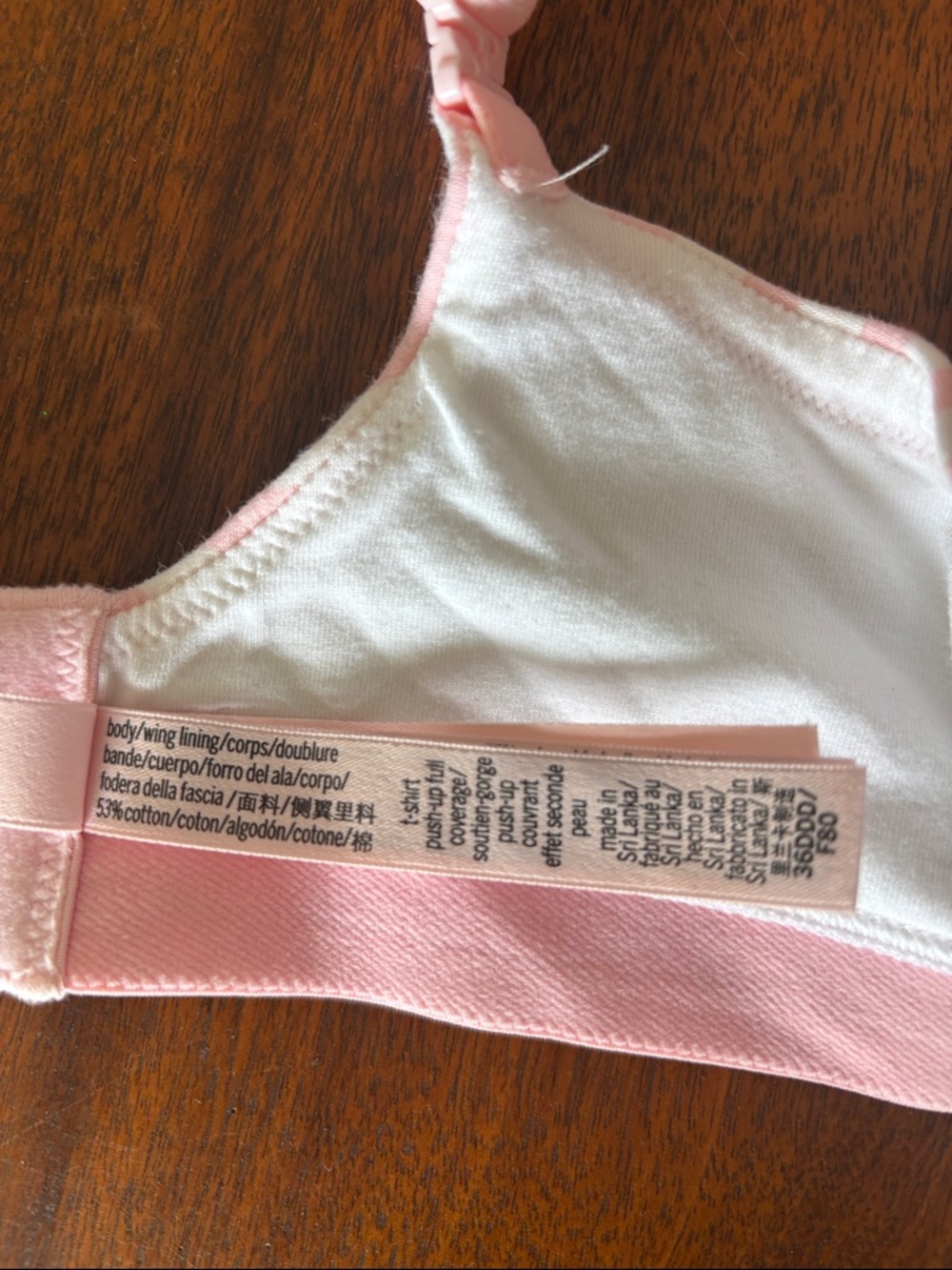Victoria's Secret Pink and White Striped Lightly Padded T-Shirt Bra - Picture 7 of 8